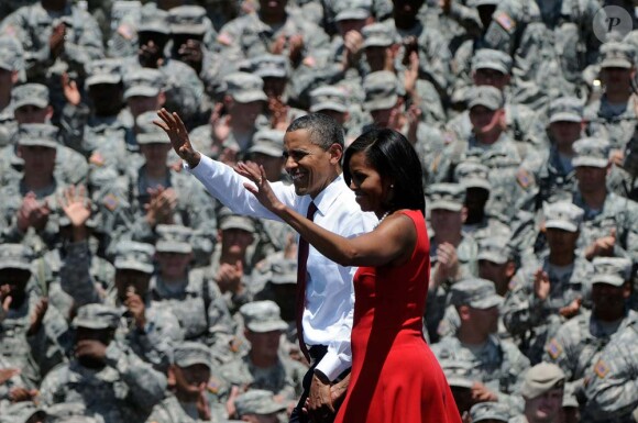 Michelle et Barack Obama à Fort Stewart (Géorgie), le 27 avril 2012.