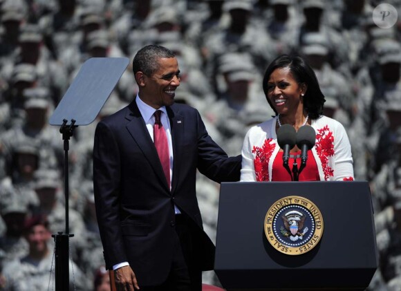 Michelle et Barack Obama à Fort Stewart (Géorgie), le 27 avril 2012.
