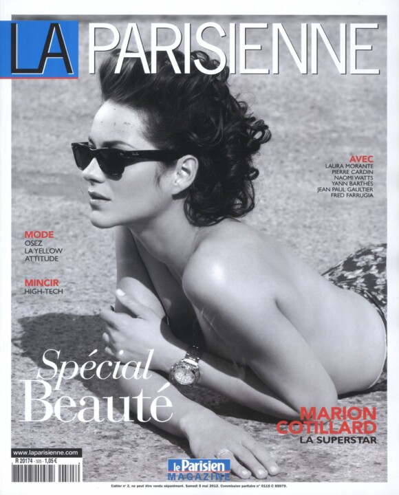 Marion Cotillard est en couverture de La Parisienne, mai 2012.
