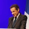 Nicolas Sarkozy prononce son dernier discours après la défaite au second tour à La Mutualité, à Paris, le 6 mai 2012.