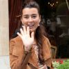 Cote de Pablo à la sortie de son hôtel parisien le 8 mai 2012