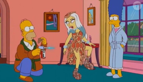 Omer et Lady Gaga dans un épisode qui lui est consacré des Simpson, intitulé Lisa goes Gaga, diffusion le 20 mai 2012 sur la Fox.