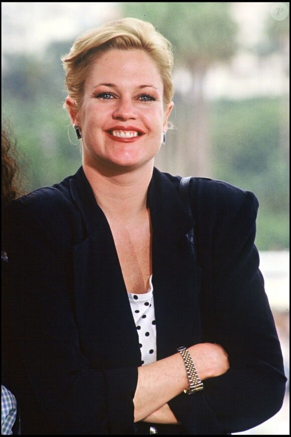 Melanie Griffith, 30 ans à l'époque, photographiée à Cannes lors du Festival en mai 1988.