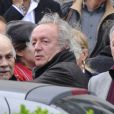 Didier Barbelivien aux obsèques d'Eric Charden, le 11 mai 2012, à Paris.