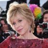 Jane Fonda pour la montée des marches du film Madagascar 3 : Bons baisers d'Europe, à Cannes, le 18 mai 2012.
