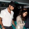 Eduardo Cruz et Eva Longoria quittent la soirée caritative Sphère Party qui avait lieu sur le yacht de Denish Rich. Cannes, le 18 mai 2012.