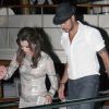 Eva Longoria et Eduardo Cruz quittent le yacht de Denish Rich où avait lieu la Sphère Party, soirée de charité de la Eva Longoria Foundation. Cannes, le 18 mai 2012.