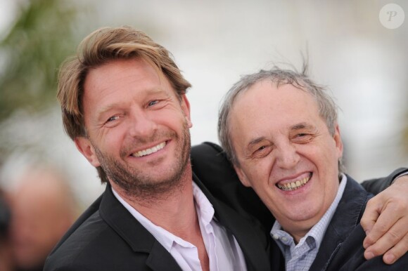 Dario Argento et Thomas Kretschmann lors du photocall de Dracula 3D, à Cannes le 19 mai 2012