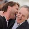 Dario Argento et Thomas Kretschmann lors du photocall de Dracula 3D, à Cannes le 19 mai 2012