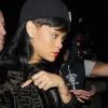 Rihanna sort de la discothèque Boujis Nightclub le 21 mai 2012 au matin à Londres