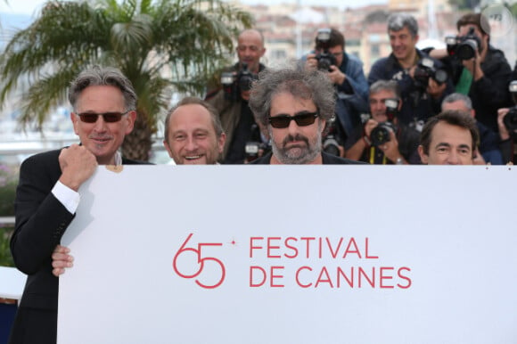 Benoît Delépine, Benoît Poelvoorde, Gustave Kervern et Albert Dupontel lors du photocall du film Le Grand Soir le 22 mai 2012 au Festival de Cannes