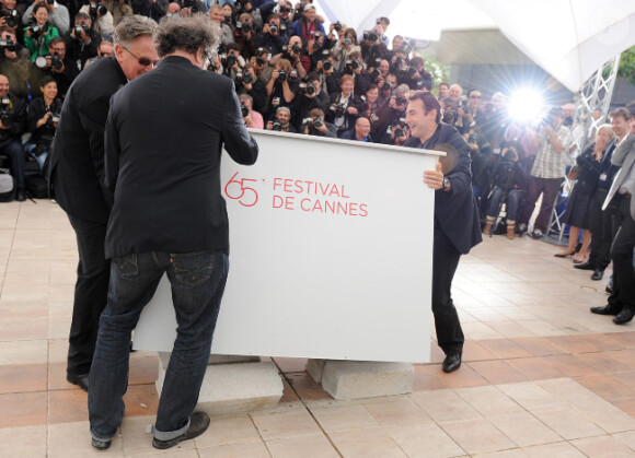 Benoît Delépine, Gustave Kervern, Albert Dupontel lors du photocall du film Le Grand Soir le 22 mai 2012 au Festival de Cannes