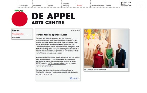 La princesse Maxima des Pays-Bas inaugurait les nouveaux locaux du Appel Arts Centre d'Amsterdam, le 23 mai 2012.