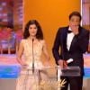 Audrey Tautou et Adrien Brody remettent la Palme d'Or, lors de la cérémonie de clôture du 65e Festival de Cannes, le dimanche 27 mai 2012.