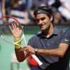 Roger Federer lors de la journée des enfants à Roland Garros le 26 mai 2012 à Paris