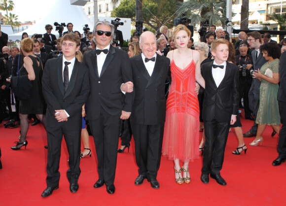 Vincent Rottiers, Gilles Bourdos, Michel Bouquet, Christa Theret et Thomas Doret lors de la présentation de Renoir au Festival de Cannes, le 26 mai 2012.
