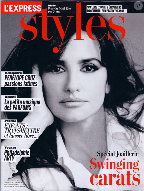 Penélope Cruz en couverture de L'Express Styles du 30 mai 2012