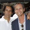 Tomer Sisley et le journaliste Louis Laforge lors du 7e jour du tournoi de Roland-Garros, le samedi 2 juin 2012.