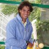 Rafael Nadal fête son anniversaire à Roland-Garros le 3 juin 2012 en compagnie des journalistes
