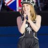 Kylie Minogue royalement sexy pour l'Union Jack et la reine Elizabeth II. 
La reine Elizabeth II a pu compter sur le meilleur des artistes du royaume, réunis par le Take That Gary Barlow, pour faire vibrer son jubilé de diamant lors du concert donné à Buckingham Palace le 4 juin 2012.