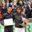 Rafael Nadal lors de sa septième victoire à Roland-Garros face à Novak Djokovic le 10 juin 2012 à Paris