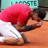 Rafael Nadal lors de sa septième victoire à Roland-Garros face à Novak Djokovic le 10 juin 2012 à Paris