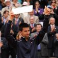Novak Djokovic après avoir été battu en finale de Roland-Garros par Rafael Nadal le 10 juin 2012
