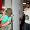 Alicia Keys, son mari Swizz Beatz et leur fils Egypt, à l'aéroport de Los Angeles le 13 juin 2012