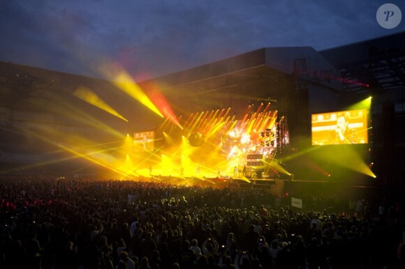 EXCLUSIF : Johnny Hallyday en concert à Sochaux dans une configuration grand stade, le 5 juin 2012.