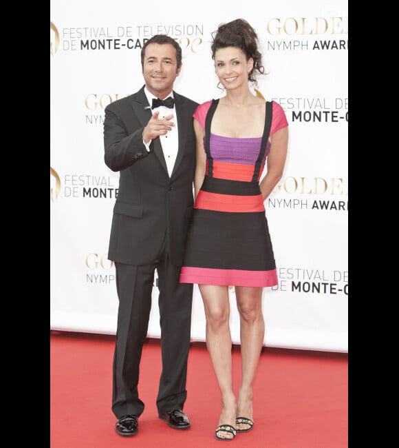 Bernard Montiel et Adeline Blondieau lors du festival de Télévision de Monte-Carlo, le 14 juin 2012