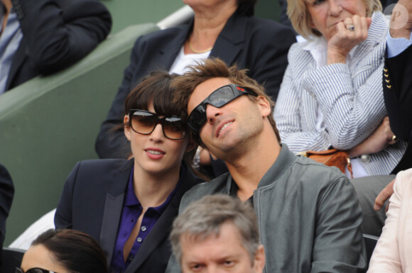 Arnaud Clément et Nolwenn Leroy le 9 juin 2012 à Paris lors de la finale dames de Roland-Garros