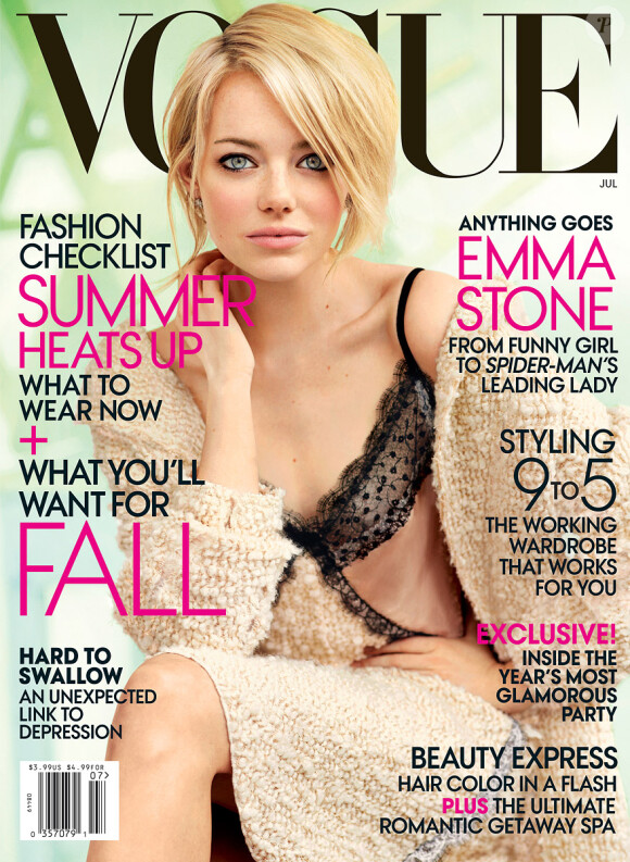 Emma Stone est la covergirl du mois de juillet du magazine Vogue US