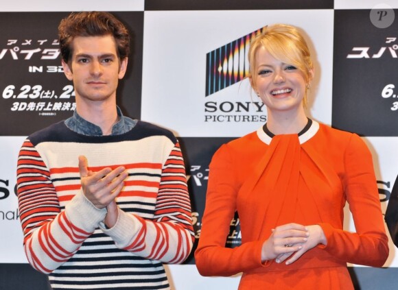 Emma Stone et Andrew Garfield en promo pour Spider-Man