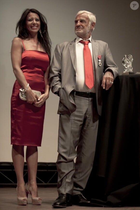 Jean-Paul Belmondo et Barbara Gandolfi au Palais des Beaux-Arts de Bruxelles, le 19 juin 2012.