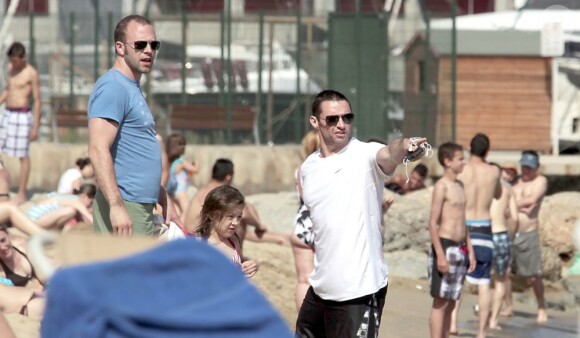 Hugh Jackman passe des vacances ensoleillées en famille à Barcelone. Le 20 juin 2012.