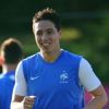 Samir Nasri et Yann M'Vila lors d'une séance d'entraînement le 22 juin 2012 à Donetsk en Ukraine
