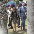 Une arrivée en toute élégance... Le prince Felipe et la princesse Letizia d'Espagne prenaient part le 28 juin 2012 à l'Université de Gérone à une rencontre avec les membres de l'Assemblée générale de la Conférence des recteurs des universités espagnoles (CRUE) et les membres du Comité exécutif de la Fondation Prince de Gérone, à la veille du Forum Impulsa.