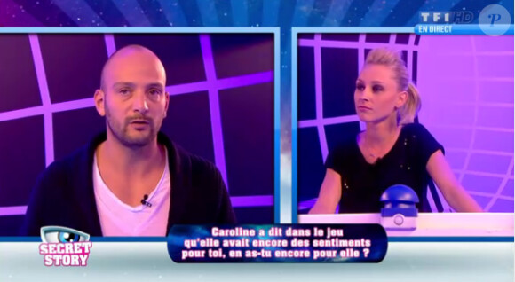 Kevin et Virginie dans le sas dans Secret Story 6, vendredi 29 juin 2012 sur TF1