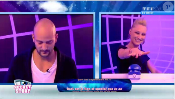 Kevin et Virginie dans le sas dans Secret Story 6, vendredi 29 juin 2012 sur TF1