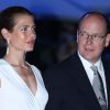 Le prince Albert de Monaco et sa nièce Charlotte Casiraghi pour la clôture du Jumping de Monaco, le 30 juin 2012.