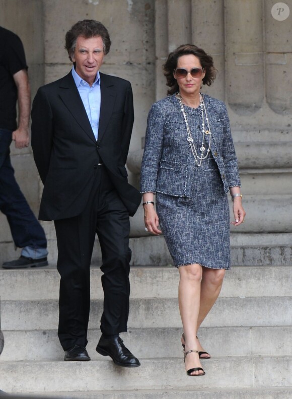Jack Lang et Ségolène Royal aux obsèques d'Olivier Ferrand en l'église Saint-Sulpice, à Paris, le 4 juillet 2012.