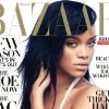 Rihanna porte une robe Calvin Klein et un bracelet Neil Lane en couverture du magazine Harper's Bazaar d'août 2012. Photo par Camilla Akrans.