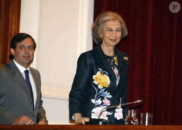 La reine Sofia au 10e anniversaire, à Barcelone, de la Commission de protection des droits des animaux, le 11 juillet 2012.