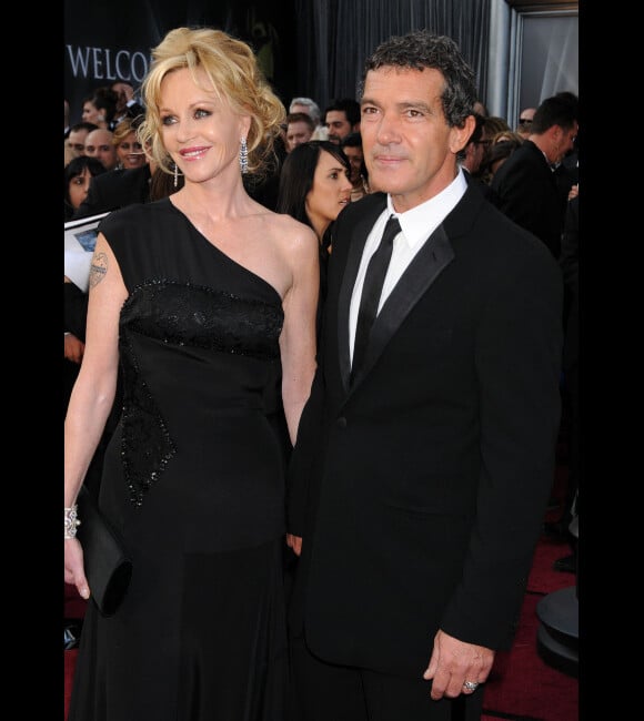 Antonio Banderas et Melanie Griffith durant les Oscars le 26 février 2012