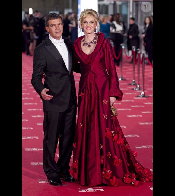 Antonio Banderas et Melanie Griffith le 19 février 2012 lors des Goya