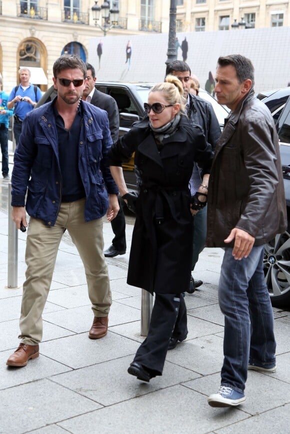 Madonna de retour au Ritz après avoir être passé à l'Olympia, le 13 juillet 2012.