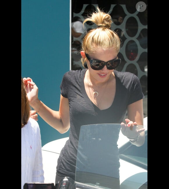 La chanteuse Miley Cyrus quitte son cours de sport, le lundi 16 juillet à Los Angeles.
