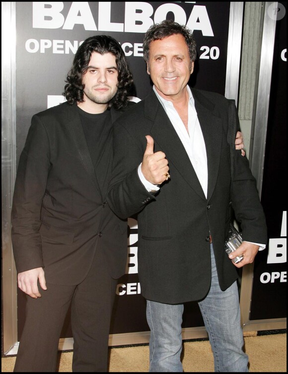 Sage Stallone avec son oncle Franck, frère de Sylvester en 2006 pour la première de Rocky Balboa à Los Angeles