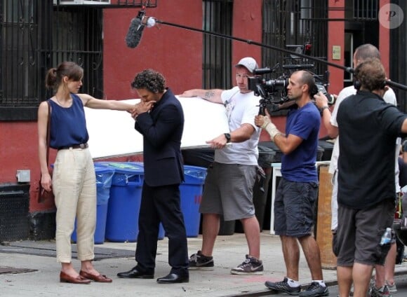 Keira Knightley et Mark Ruffalo sur le tournage du film Can a Song Save Your Life ? à New York le 19 juillet 2012