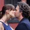 Keira Knightley et Mark Ruffalo lors du tournage du film Can a Song Save Your Life ? à New York le 19 juillet 2012